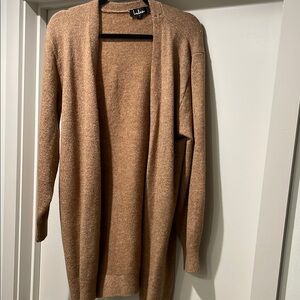Lulu's Tan Open Front Cardigan Sweater